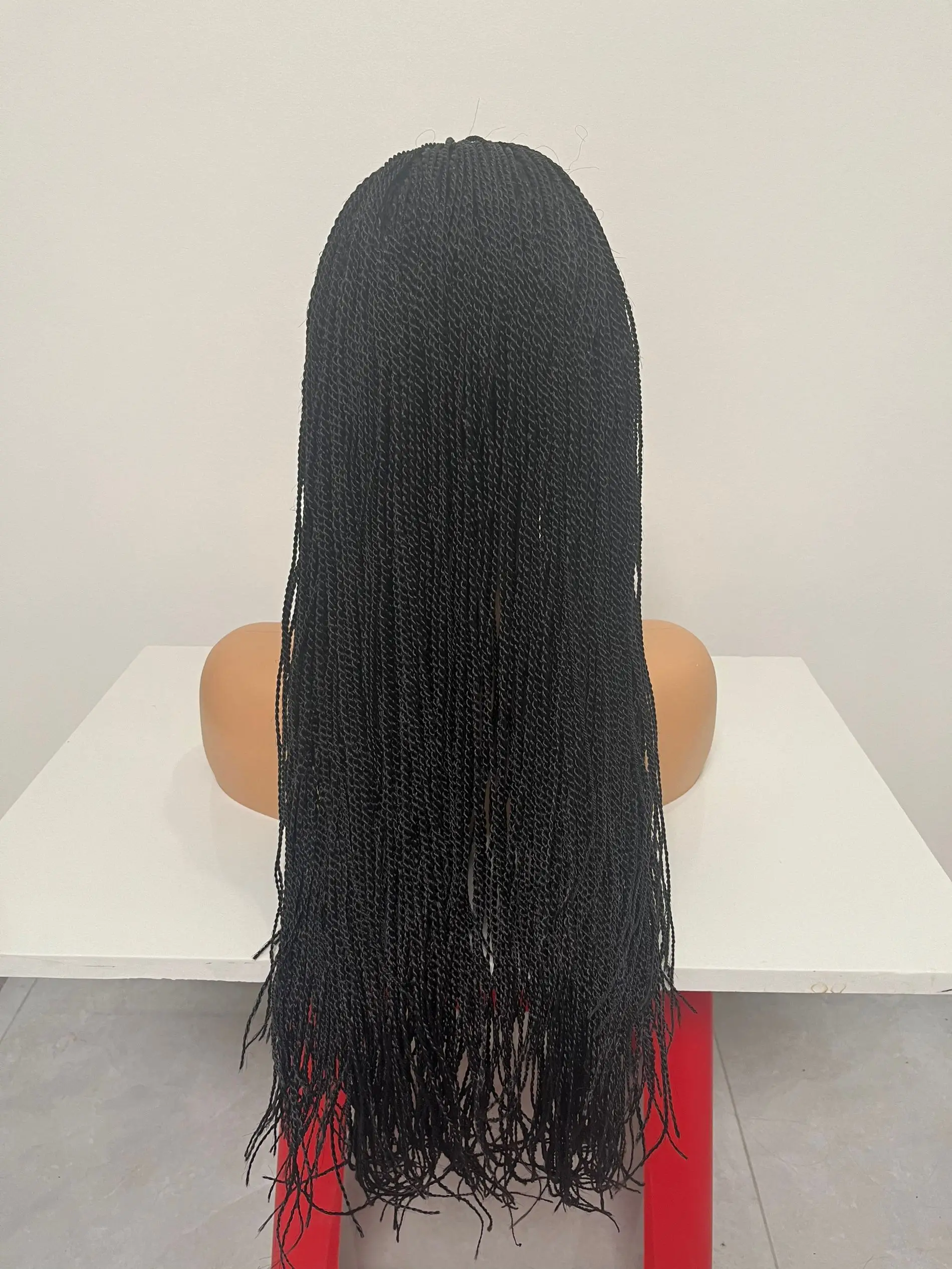 28inch Micro Braid lace wig. Micro Braid,READY TO SHIP, 6by6 Human Hair Lace Base. 28  main image 3
