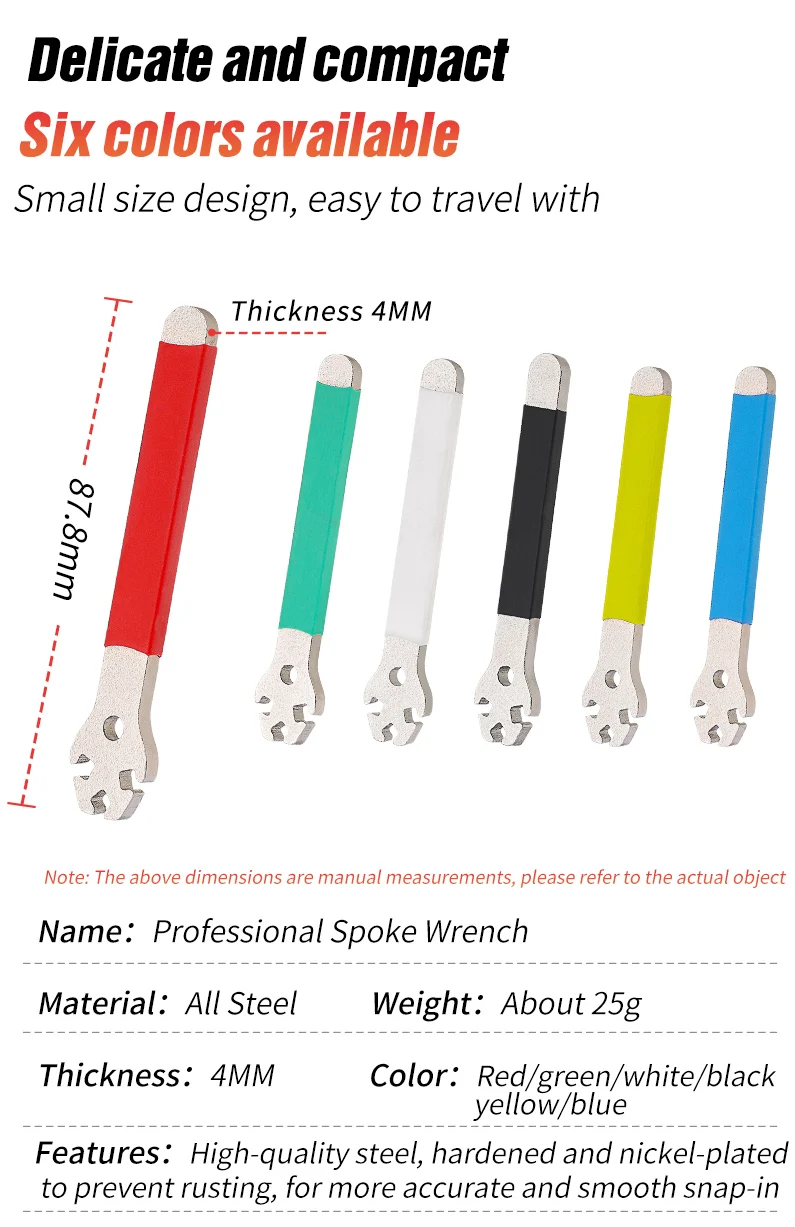 Description Picture 2 of itemLebycle Bicycle Stainless Steel Spoke Wrench Wheel S Tension Correction Repair Tools