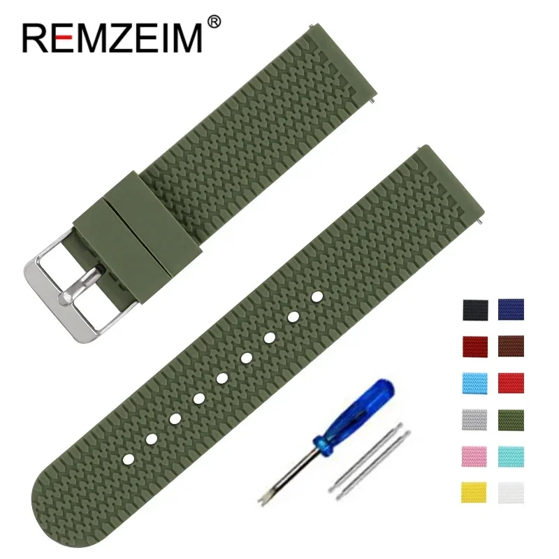 Premium Silicone Quick Release Watch Strap - Durable Replacement Band in Multiple Sizes