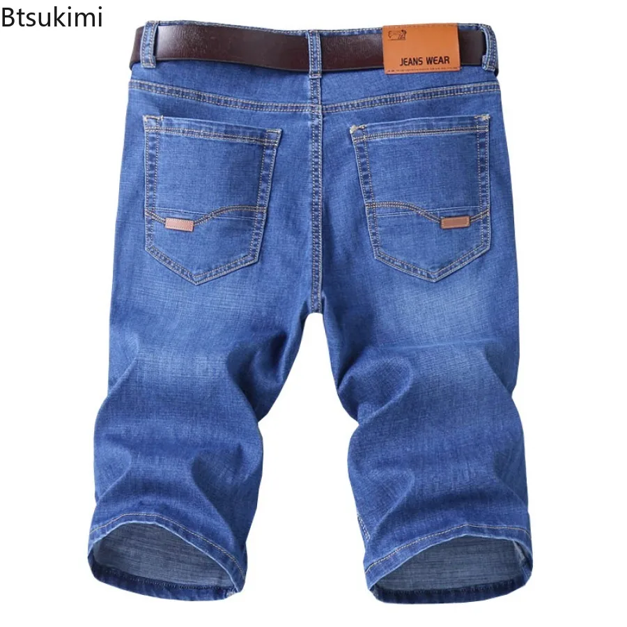 2024 Men's Short Jeans Summer Fashion Casual Knee Length Thin Denim Shorts Men High Quality Loose Straight Cowboy Short Trousers