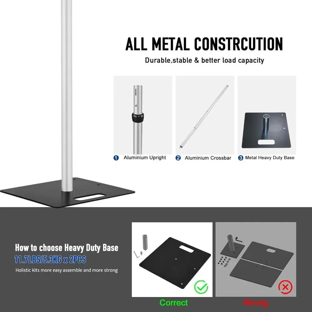 10x10Ft Double Crossbar Pipe and Drape Kit Heavy Duty Adjustable Backdrop Stand Aluminium Double Backdrop Stand photo backdrop stands