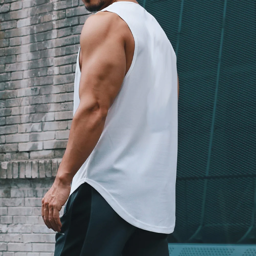 

Light Grey Bodybuilding Fitness Sportwear Vests for Men Gym Workout Sleeveless Shirt Tank Top Light Grey Size 3XL