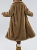 UCXQ Fashion Faux Fur Coat European Style Lapel All Match Covered Button Loose Casual Long Women's Coats 2025 New Winter 23C2945 4