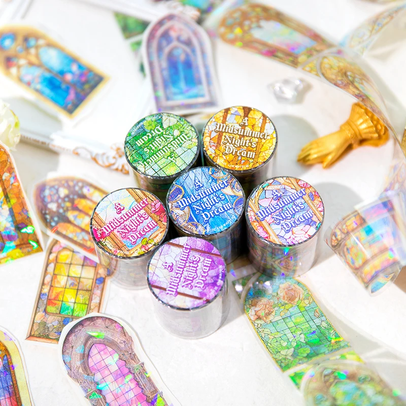 

1 рулон 2 м лента в середине лета цветной цветок звезды блестящее окно украшение уплотнение школьный материал фон клеи скрапбук 40 мм