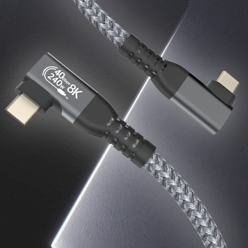 Revolutionary 90-Degree USB-C Coiled Cable - High-Speed Data Transfer & Power Delivery