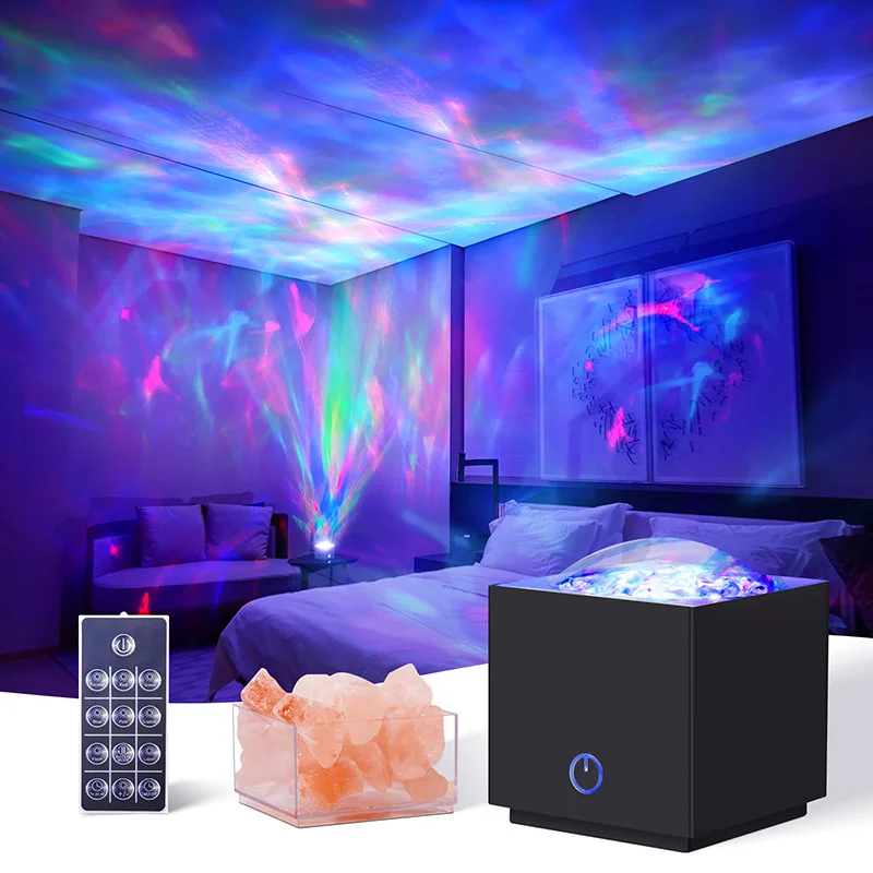 

2 In 1 Led 3d Aurora Ceiling Bedroom Decor 7 Modes Natural Himalayan Crystal Salt Rock Galaxy Projector Star Night Light Lamp