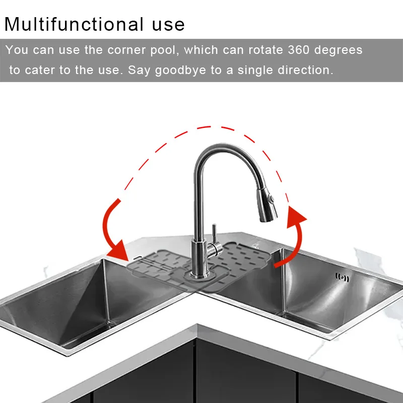 1pc Green Silicone Drain Mat For Family Kitchen Sink, Bathroom Faucet,  Countertop, Stove Splash Guard