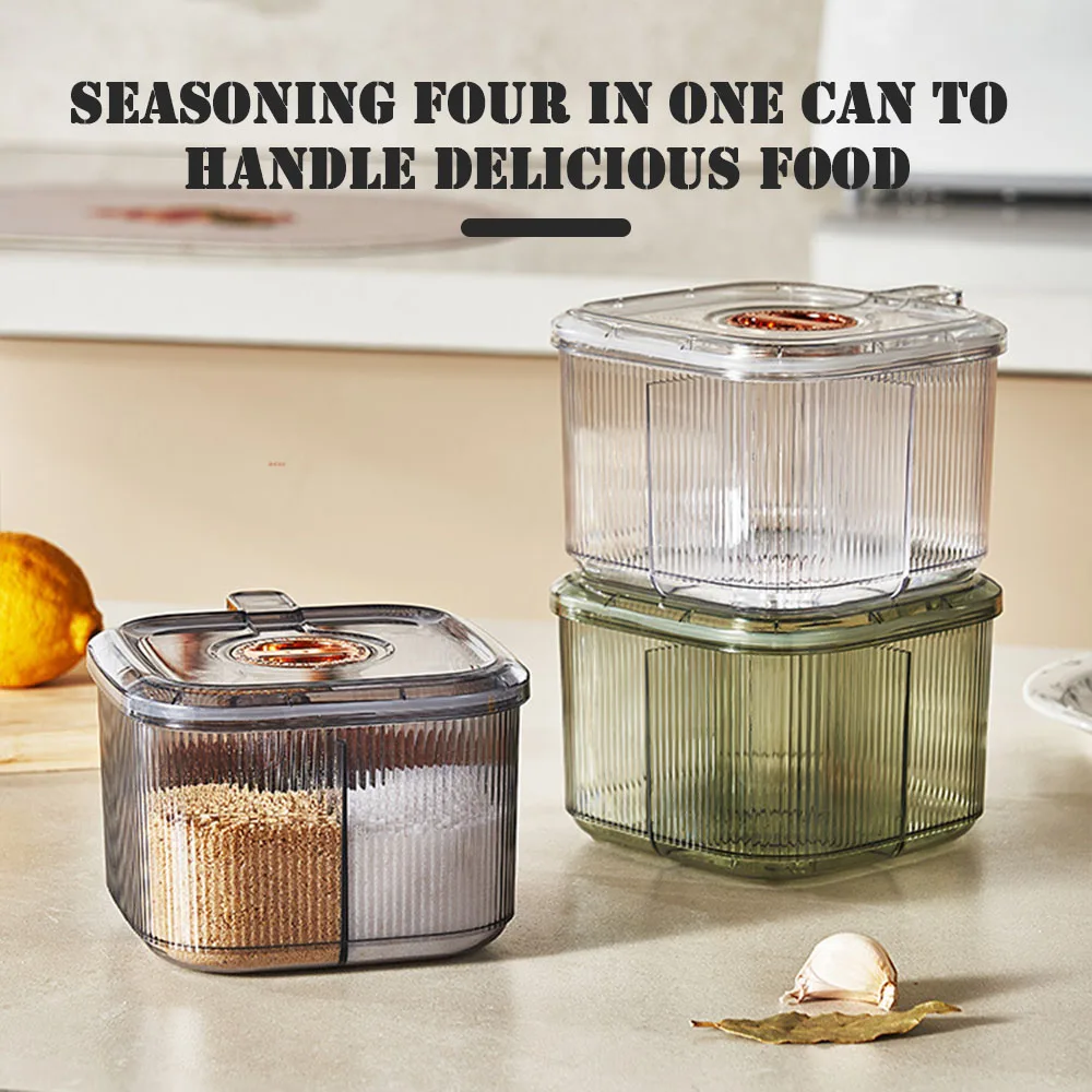 4-in-1 Seasoning Box Reusable Durable Sealed Spice Jar For Home Kitchen images - 6