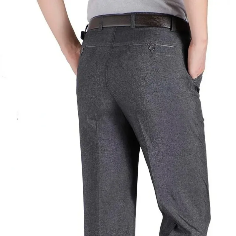 New Design Autumn Men Casual Fashion Pants Thick Loose Male Pant High Waist Straight Trousers Business Man Plus Size 28-40 4