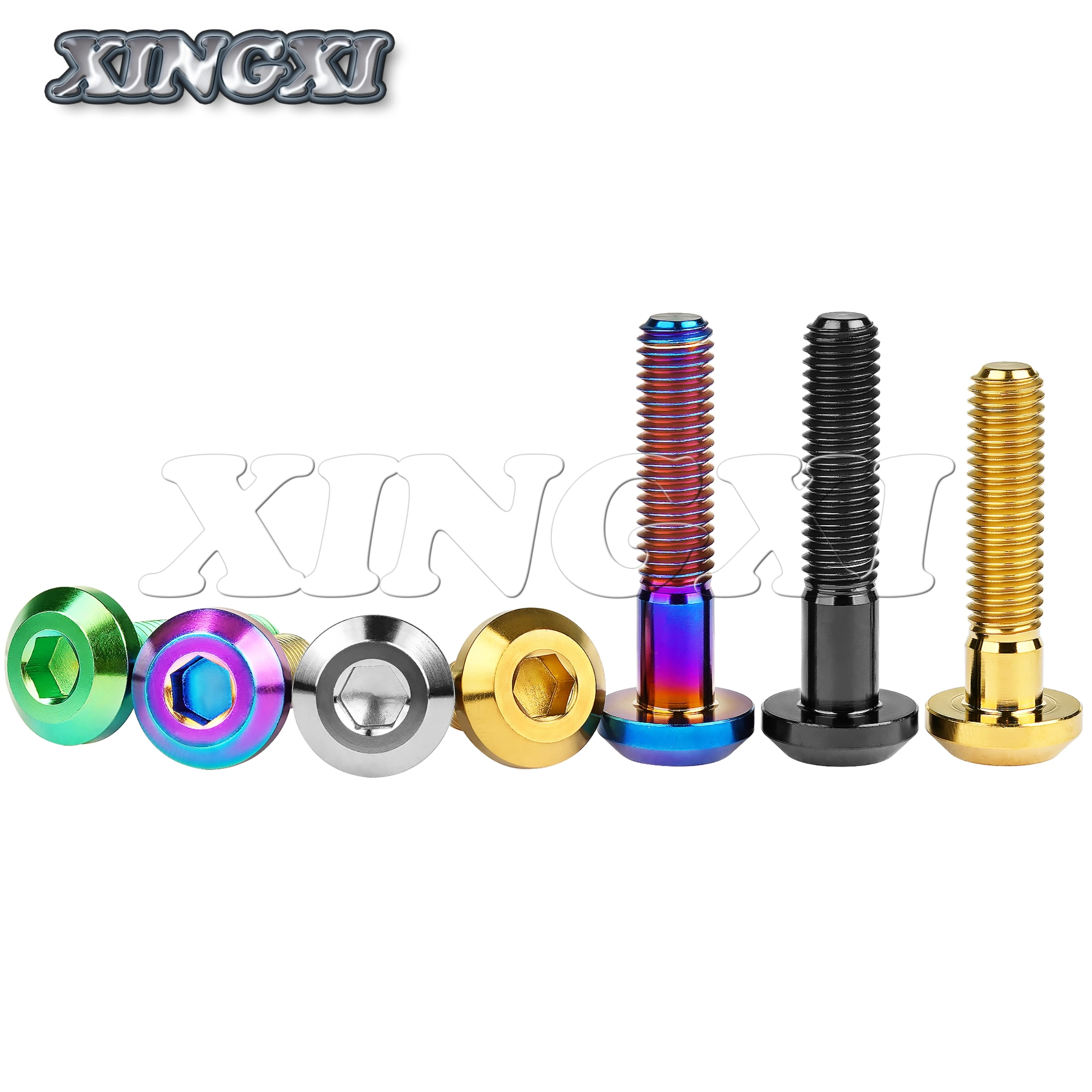 Xingxi Titanium Bolt M6/M8X12/15/20/25/30/35/40mm Allen Key Head Ti Screw For Bicycle Motorcycle Brake titanium bolts