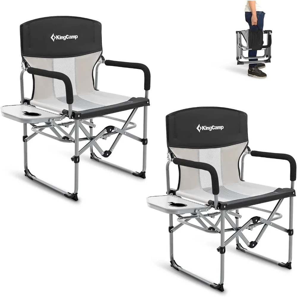 

Camping Chair, Portable Lawn Chairs,with Side Table Breathable Mesh Back Compact Style for Outdoor Sports, Folding Camping Chair