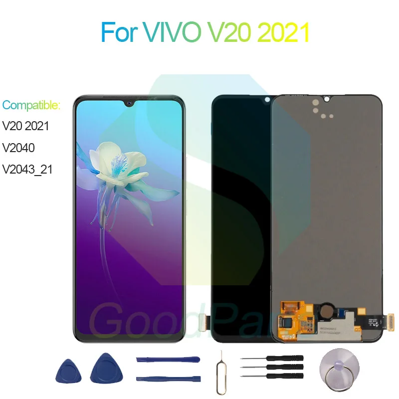 

Сменный экран для VIVO V20 2021 2400*1080 V2040, V2043_21 для VIVO V20 2021 ЖК-дисплей с сенсорным дигитайзером