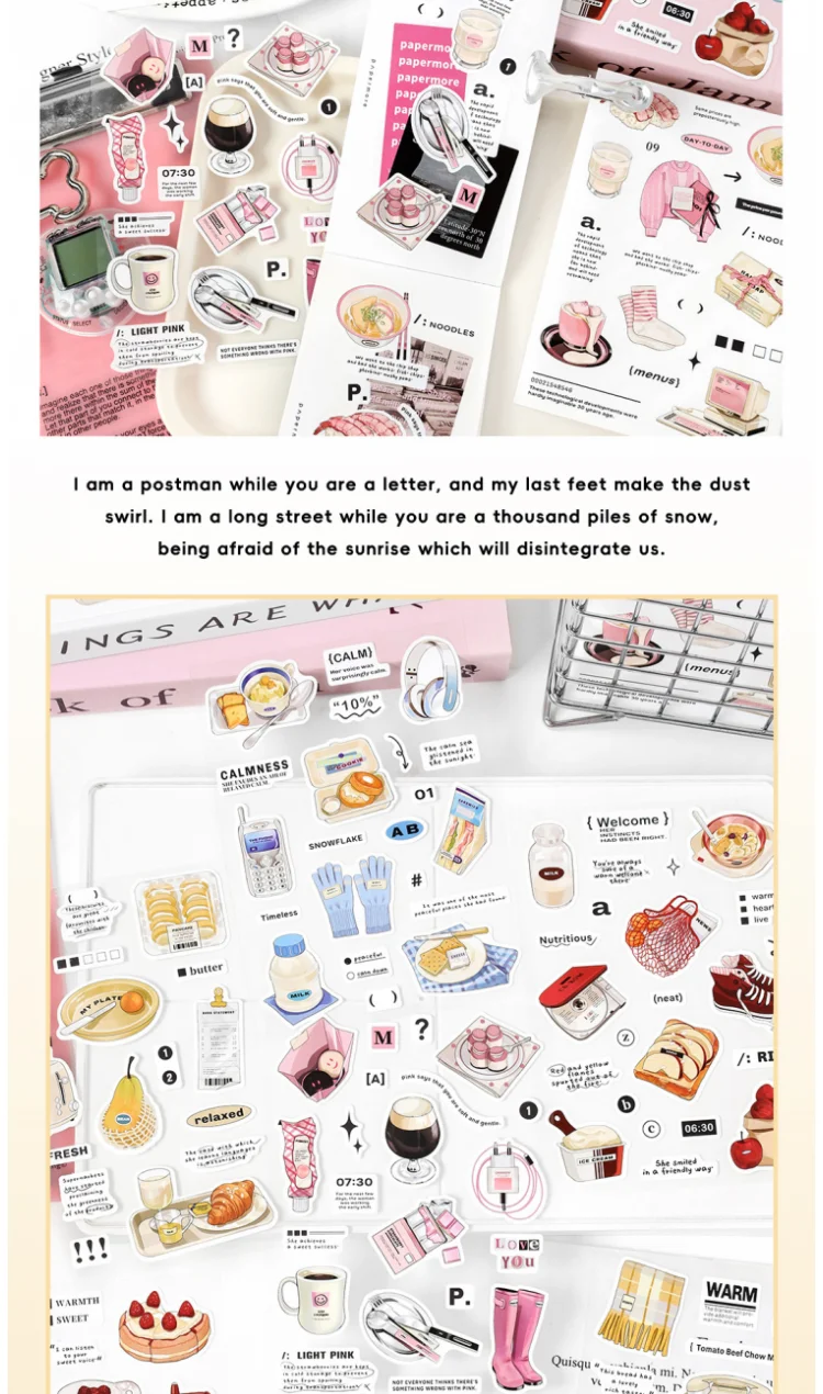 Card Lover 2 Pcs [Diary Fragments Series] Korean INS Handheld Decoration Sticker Paper Scrapbooking Material Scrapbook Kit