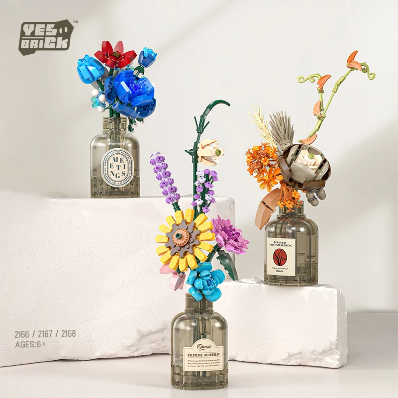 Creative DIY Flower Plant Building Blocks Set For Kids