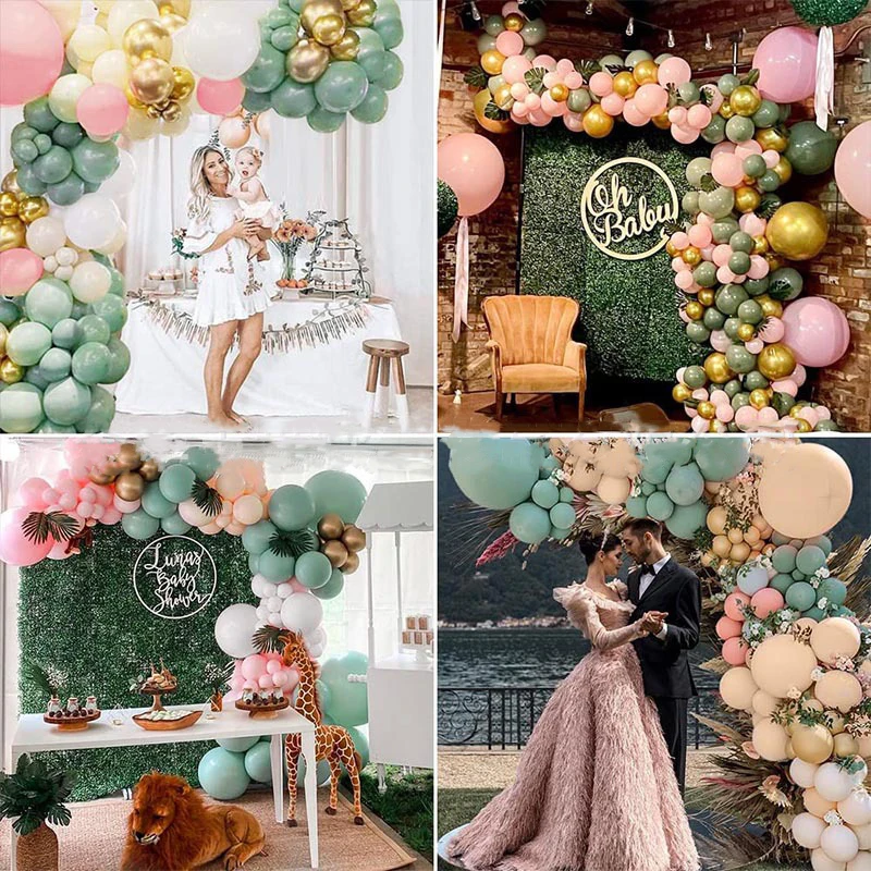 

Гирлянда с розовыми и зелеными дужками, 87 шт.