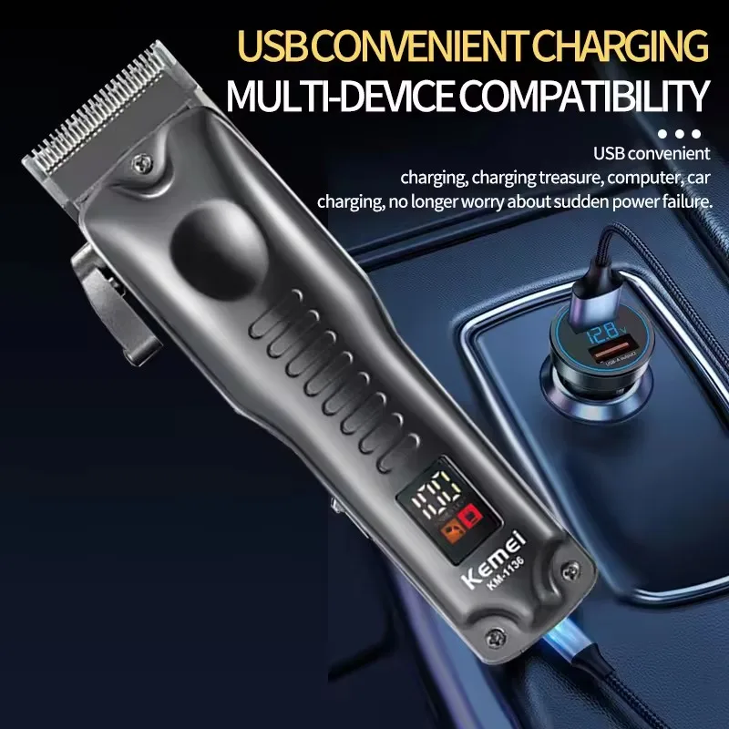 Tuns electric profesional fără fir pentru bărbați, reîncărcabilă, pentru barbă, reglabil, kit de tuns hine_voghion.com