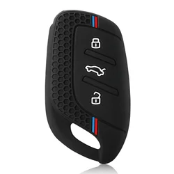 Silicone 3 - Button Fob Key Cover Case - 2025 Edition (Black)
