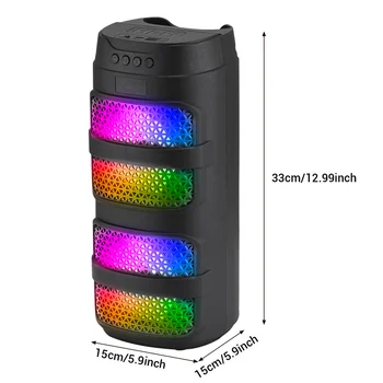 3000W Bluetooth Speaker Dual 4 inch Speaker Stereo Outdoor Portable Subwoofer 5.0 Wireless Speaker Led light Rechargeable 5