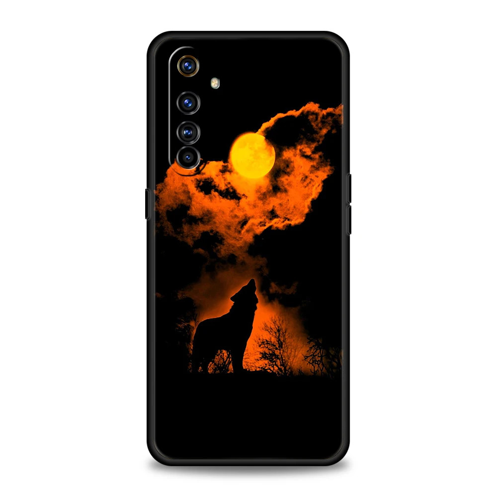Moon Roaring Wolf Silicone Phone Case Cover