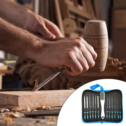 Jeu de limes à bois à râpe en métal, outils de sculpture sur bois pour râpe en acier, outil de classement à main pour le travail du bois avec étui de transport 13 pièces/ensemble 