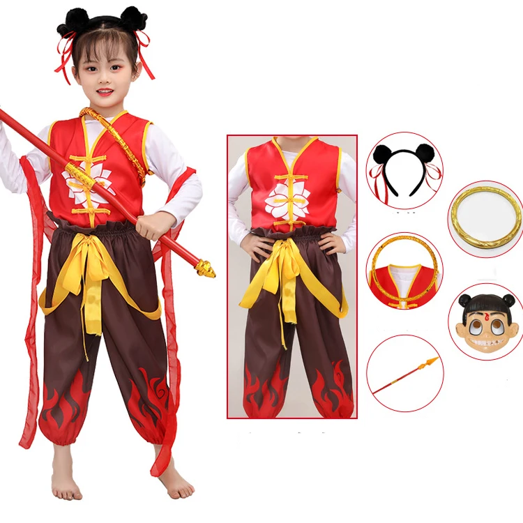Anime Nezha Birth of The Demon Child Cosplay Costume Kids Boys Girls Stage Performance Suit Halloween Carnival Party Clothes