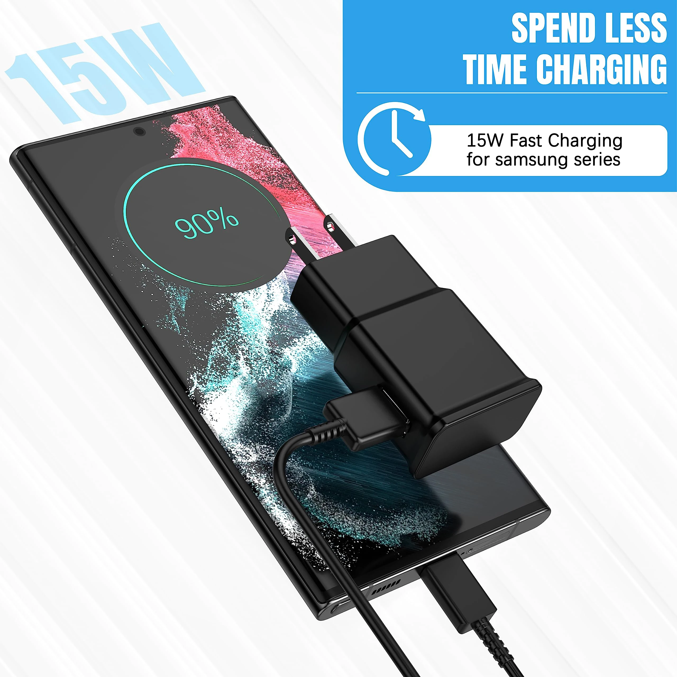 Samsung 15W Super Fast Charger EU/US Travel Power Adapter