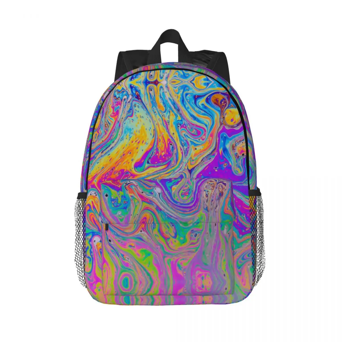 

Psychedelic Abstract Art Backpack for Men Women School College Students Bookbag Fits 15 Inch Laptop Fluid Soap Bubble Bags