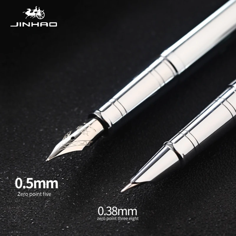 JINHAO 126 만년필, 올 스틸 플래티넘 파인 펜촉, 금융 학생 잉크 펜, PK 9019 문구류, 학교 사무용품