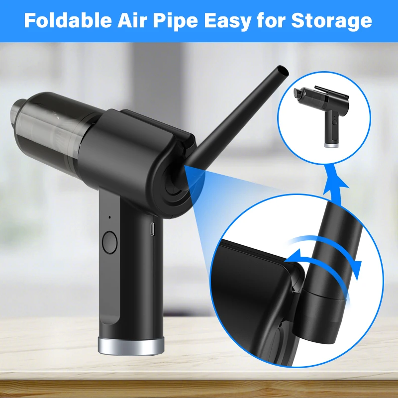 Computer Cleaner Compressed Air Duster,Car Vacuum Keyboard Cleaner Air Spray 2 in 1,Dust Cleaning Mud For Home Blow Gun