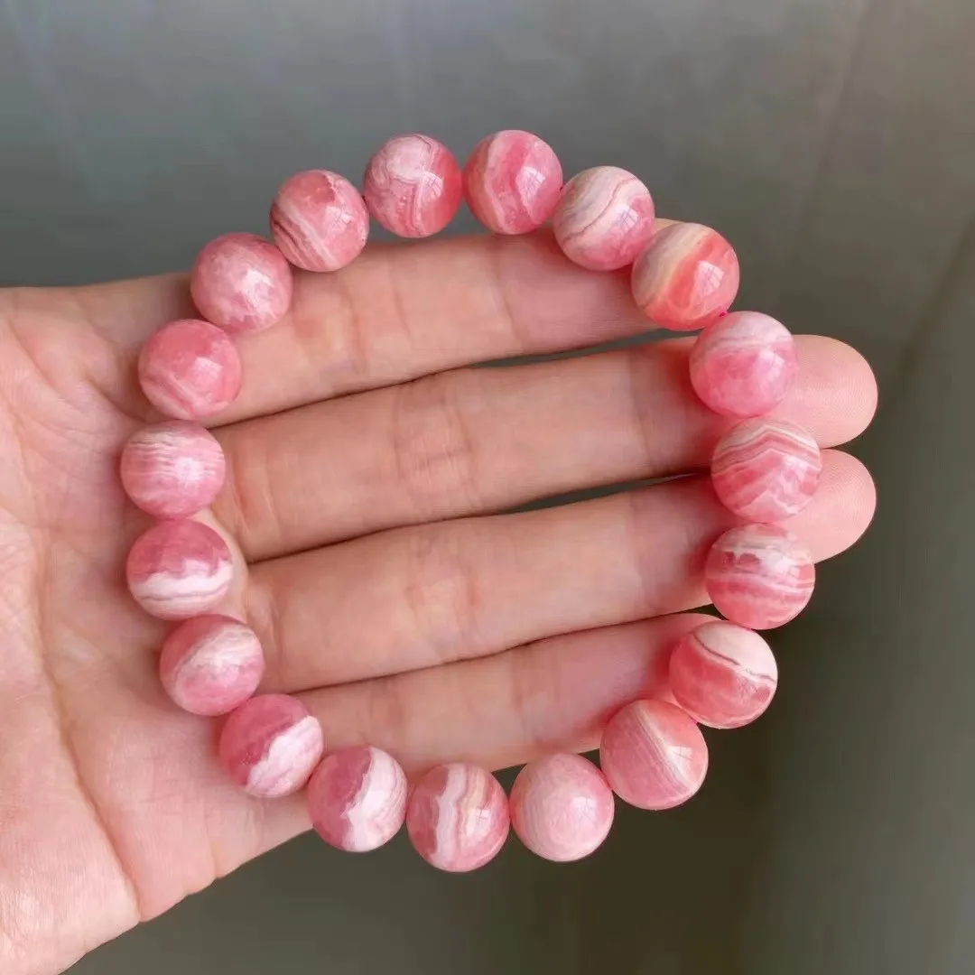 

10mm Natural Red Rhodochrosite Bracelet Jewelry For Women Men Love Gift Stone Healing Crystal Round Beads Strands AAAAA