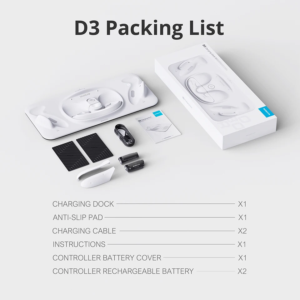 BOBOVR D3 Charging Dock Compatible with Quest 3 Headset