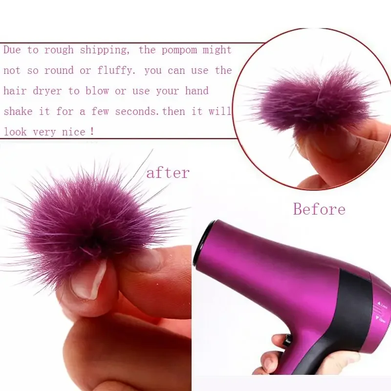 25mm 30mm 40mm Mink Fur Pompons Flutty Real Fur Ball Pompoms Many Colours Diy Pom Pom for Sewing on Knitted Keychain Scarf Decor pom poms craft supplies fluffy ball accessories