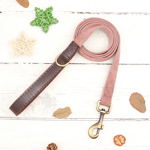 4.5ft Dog Pet Leash Rope 9 Colors PU leather Small Medium Large Dogs Nylon Padded Puppy Leashes Walking Leash Lead Ropes for Dog 2