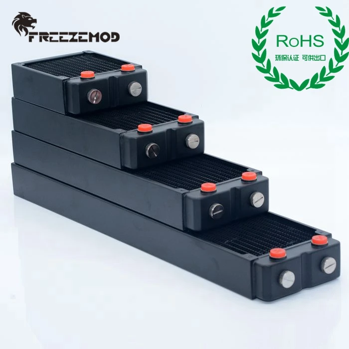 新品/FREEZEMOD/銅ラジエーター Freezemod-ファン用保護プレート付き銅ラジエーター,水室,丸いチューブ