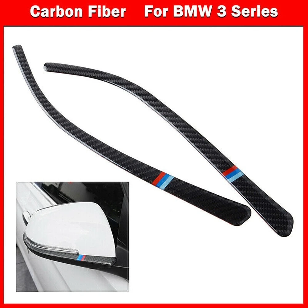 2pcs Real Carbon Fiber Rearview Mirror Cover Cap Cover Trim For Bmw F30