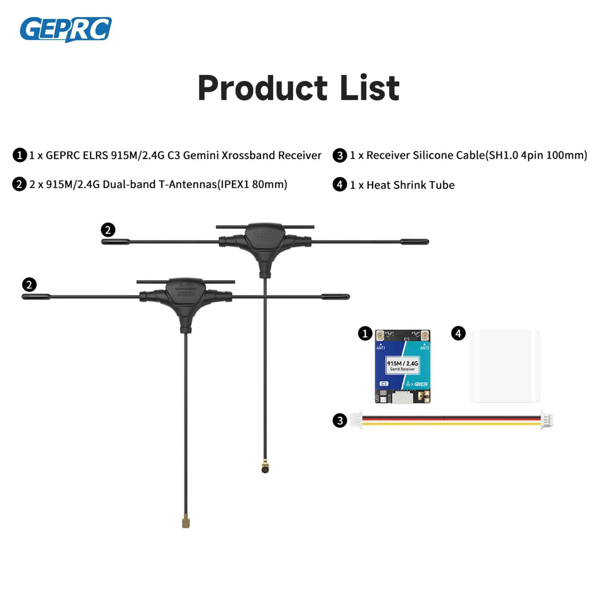 GEPRC ELRS 915M/2.4G C3 Gemini Xrossband Receiver TX Module Dual-RF Chip 1000Hz FPV Quadcopter Longrange Freestyle Drone Parts thumbnail 2