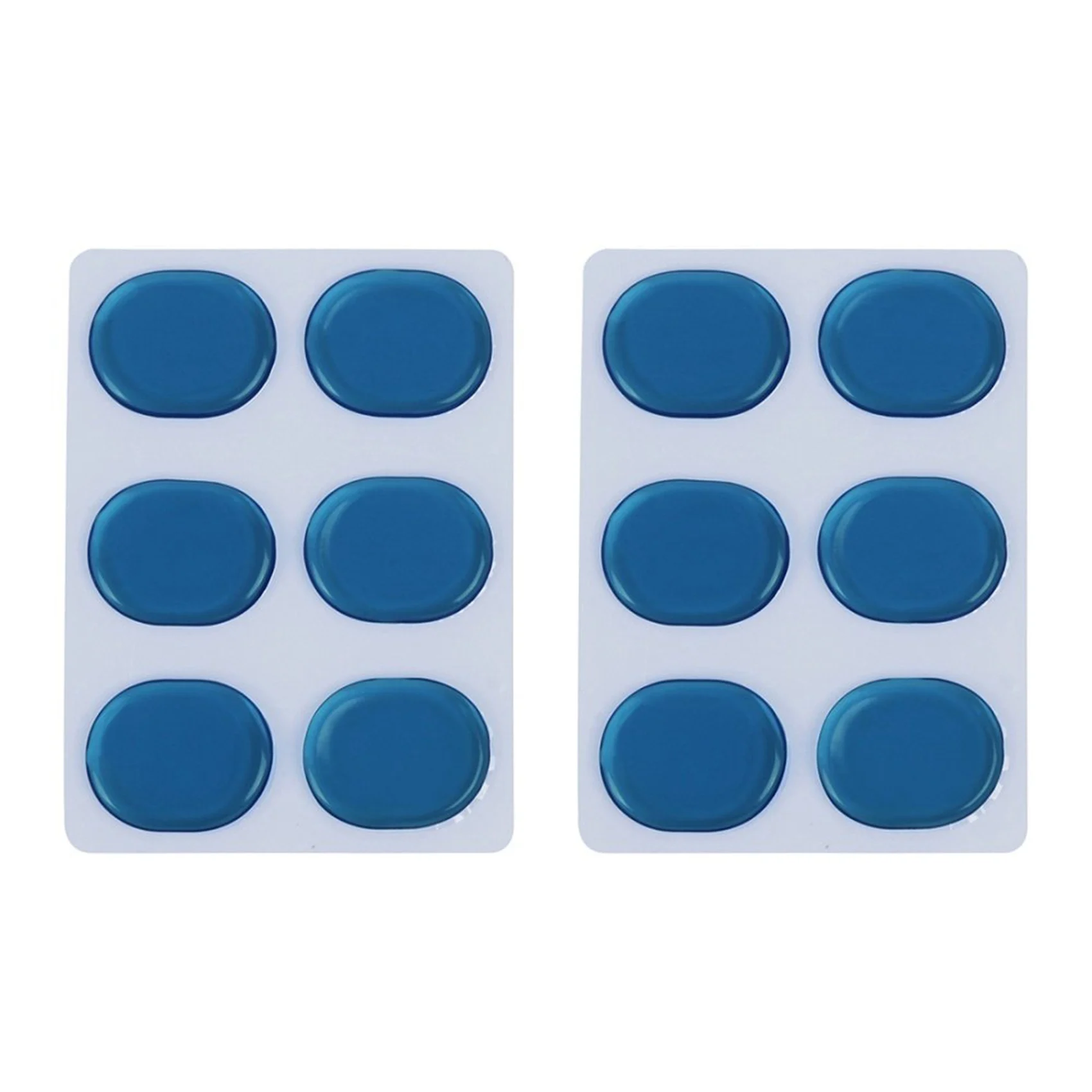 

12 PCS/Set of Drum Kit Muffler Stickers Silica Gel Sticker Drum Dampeners Gel Pads Snare Drum Muffler Mute Blue