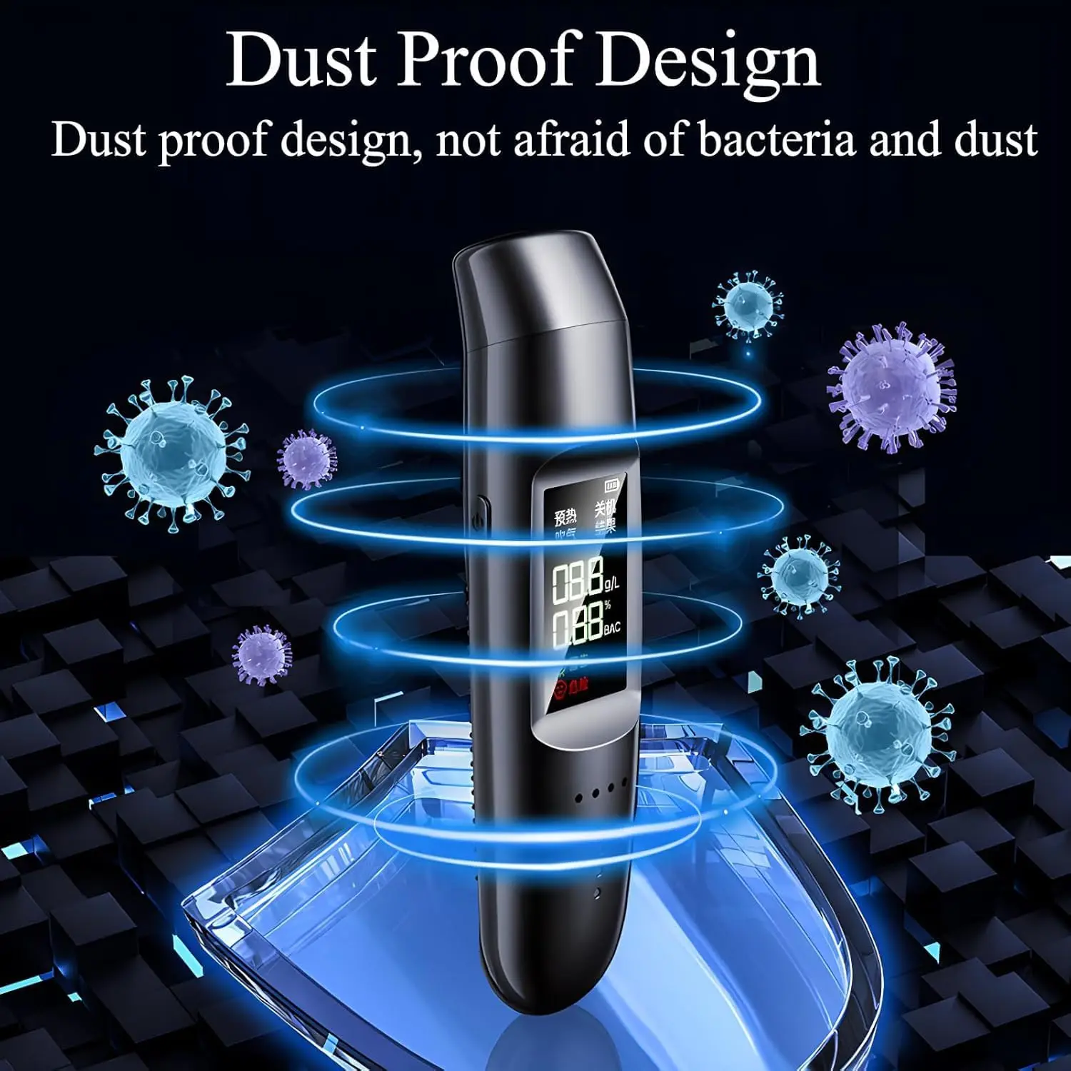 Portable Breathalyzer Precision Alcohol Test Non-Contact Alcohol Tester with Digital LCD Display Type-C Charging For Party Drunk