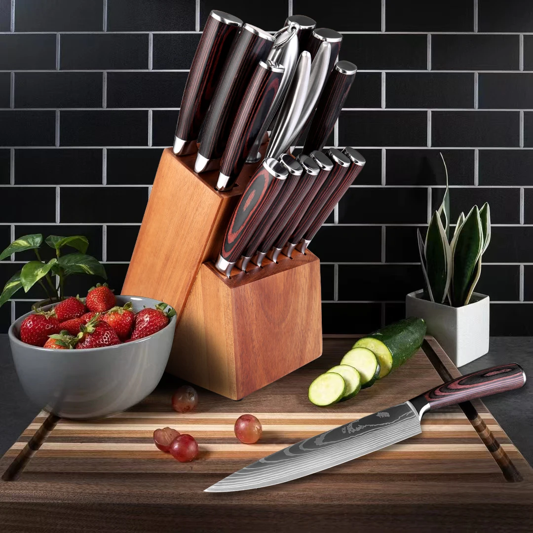 asterChef Couteaux de Cuisine avec Bloc, Contient