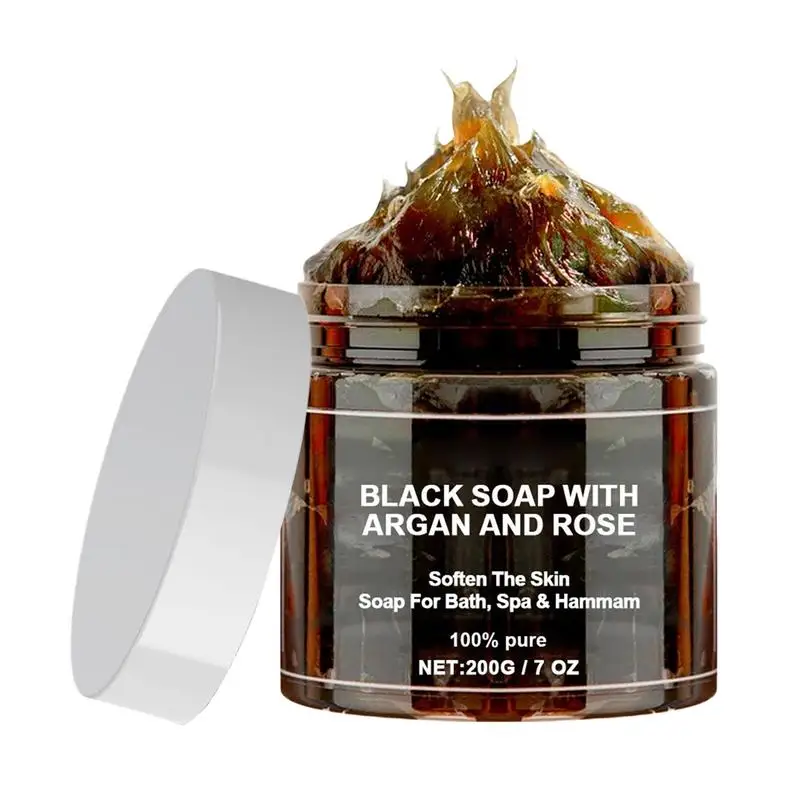 Black Beldi Soap 1pcs 200g With Argan And Rose Morocco Moisturizing Body Remove Acne Skin Care
