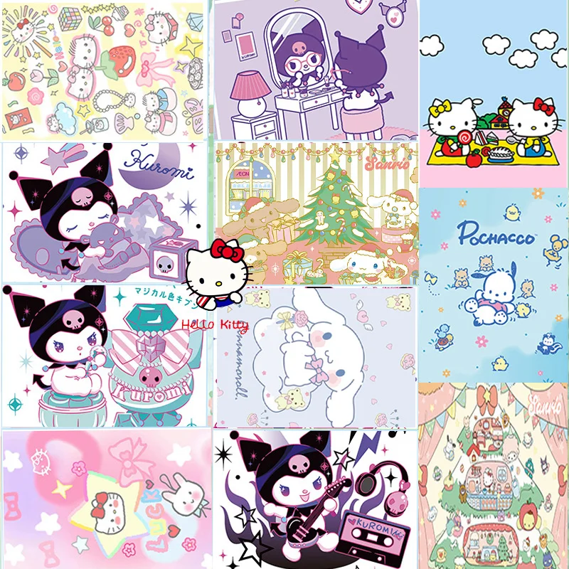 サンリオ-漫画のポスター,壁の装飾,カワイイ,ハローキティ,アニメ