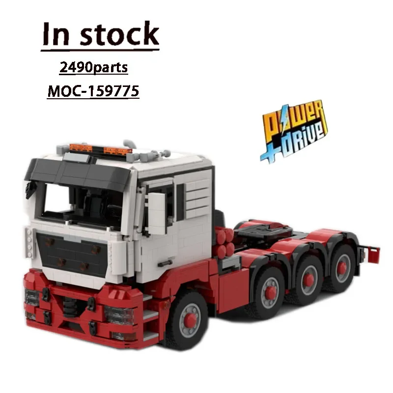 Moc-159775Man Electric Rc Truck 8X4 Assembly Stitching Building Block Model #2490 Parts Kids Birthday Building Blocks Toy Gift