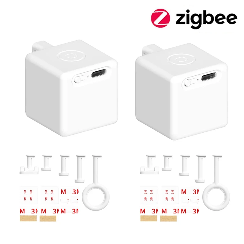 Tpye-C Rechargeable Tuya Zigbee Smart Touch Fingerbot Plus Robot Button Pusher Arm Switch Support Alexa Google Home Alice smart button pusher