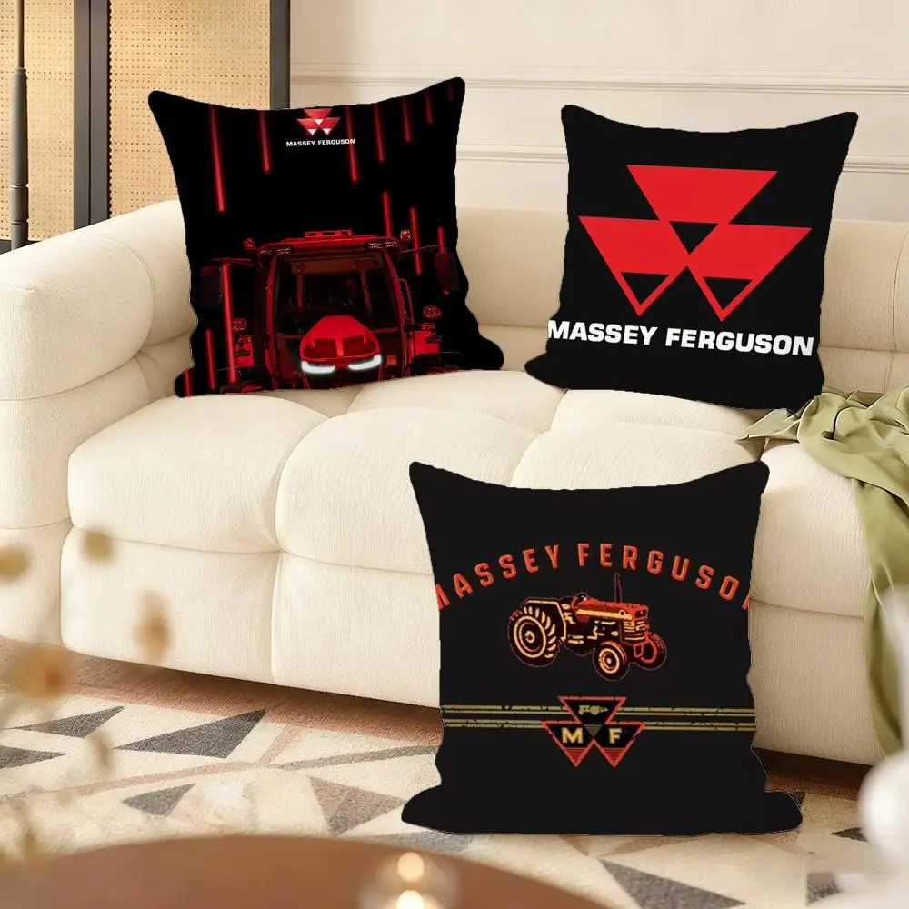 M-Massey F-FergusonS 쿠션 커버 부드러운 플러시 쿠션 커버 | 양면 인쇄 쿠션 커버 | 아늑한 소파 & 홈 데코레이션