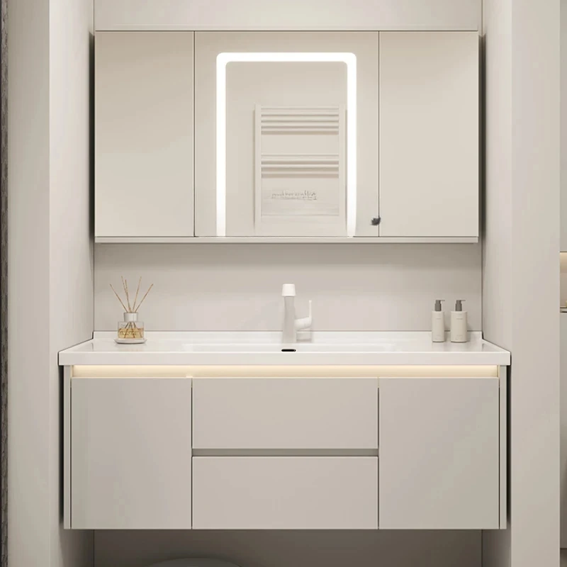 

Угловой шкаф для ванной комнаты, зеркальный шкаф, керамическая Встроенная раковина, раковина для ванной комнаты, шкафчик, зеркальная мебель KMBC