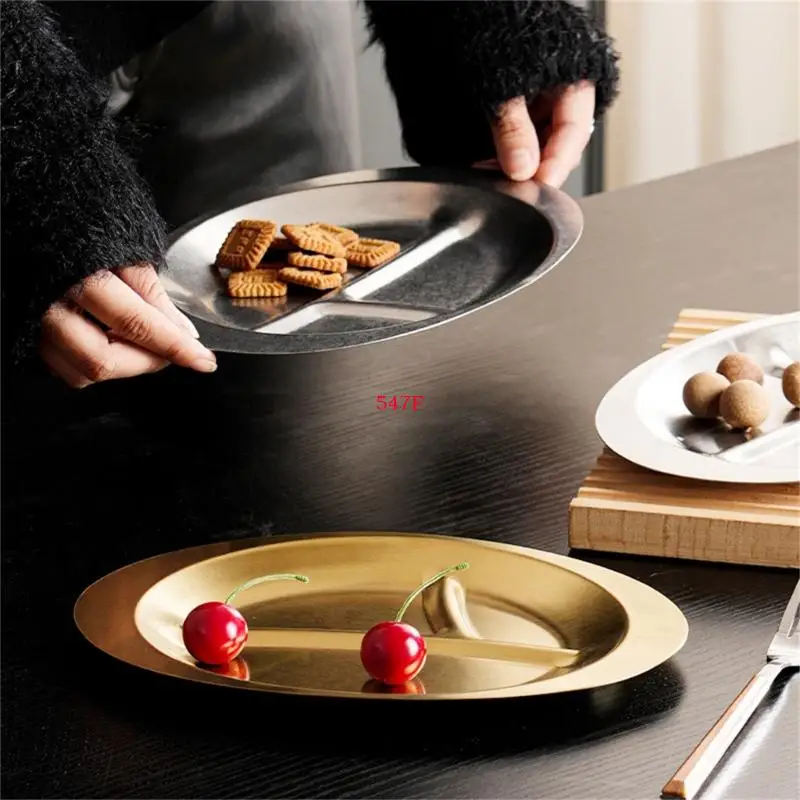 547F Portion Control Plates 3 Compartment Plates Stainless Steels Dining Plate