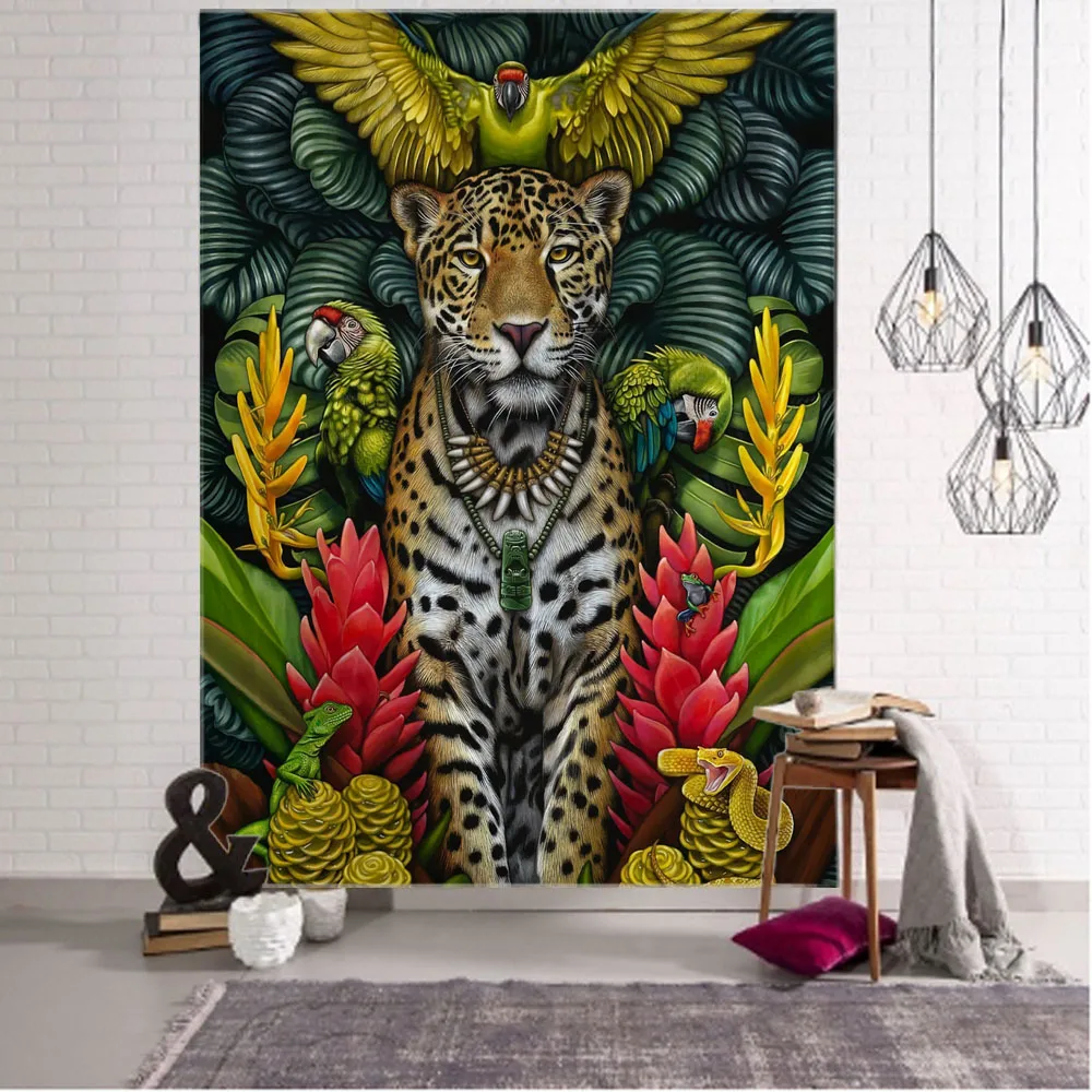 Flower bird plant tapestry animal wall hanging cloth hippie kawaii room decoration aesthetics Bohemian wall decoration tapestry decor