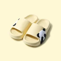 Lightweight non-slip bathroom slippers Cute Panda print women's slippers Cushioned Flat Casual soft soled couple home slippers 1