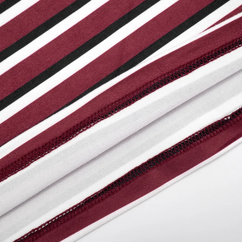 Fashion Spring and Autumn New Shorts Set Striped Women's Crew Neck Split Long Sleeve Top Hot Hip Wrap Super Shorts Two-piece Set