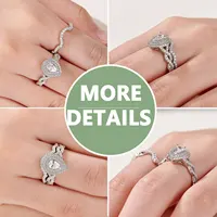 Newshe Halo Pear Cut AAAAA Cubic Zircon 925 Sterling Silver Infinity Engagement Rings For Women Wedding Band Bridal Ring Set - Image 3